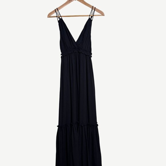 Abercrombie and Fitch Women's Black Poplin Maxi Tank Dress, Size Small - Picture 1 of 8